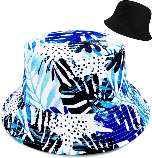 Chapeau bob — unisexe, réversible, en coton, pliable